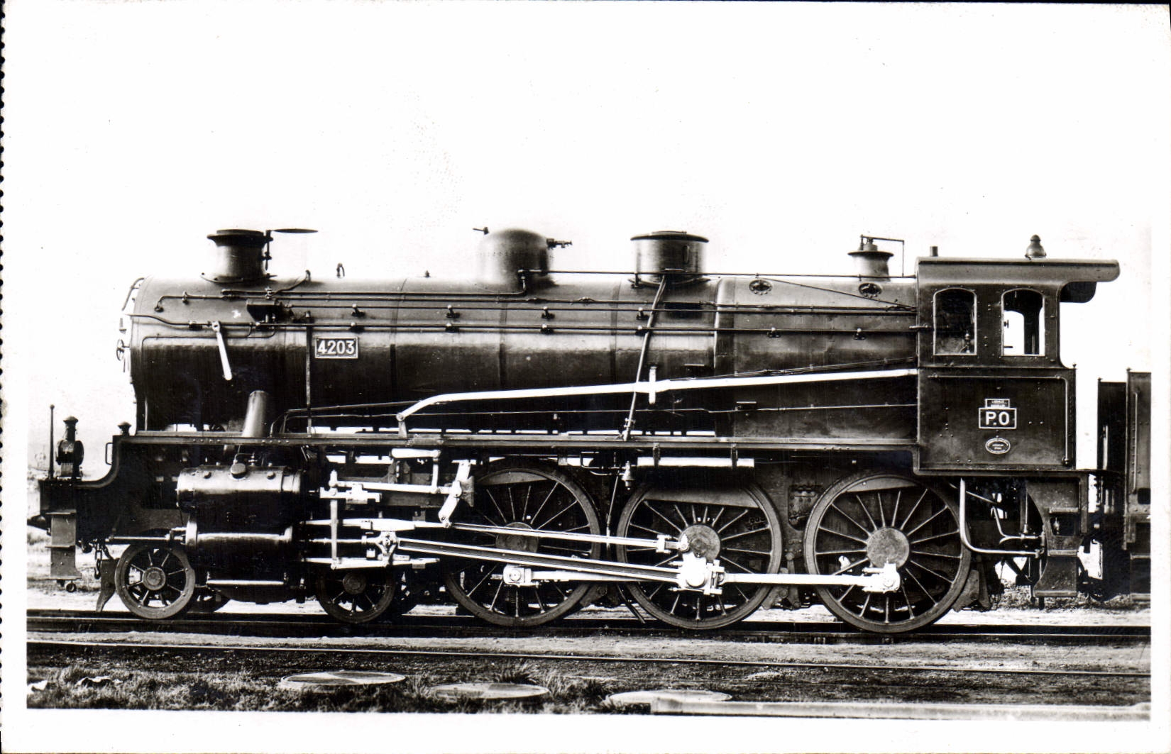 CPA Train Locomotive Chemins de fer du PO Midi Machine 4203 Type Ten Wheel