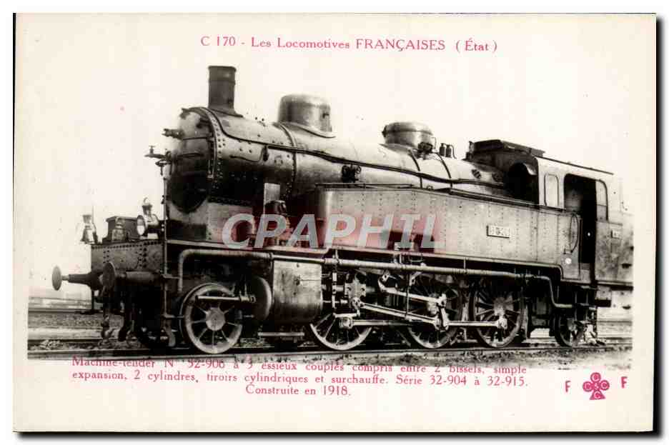 CPA Train Locomotive Machine Tender 32 906