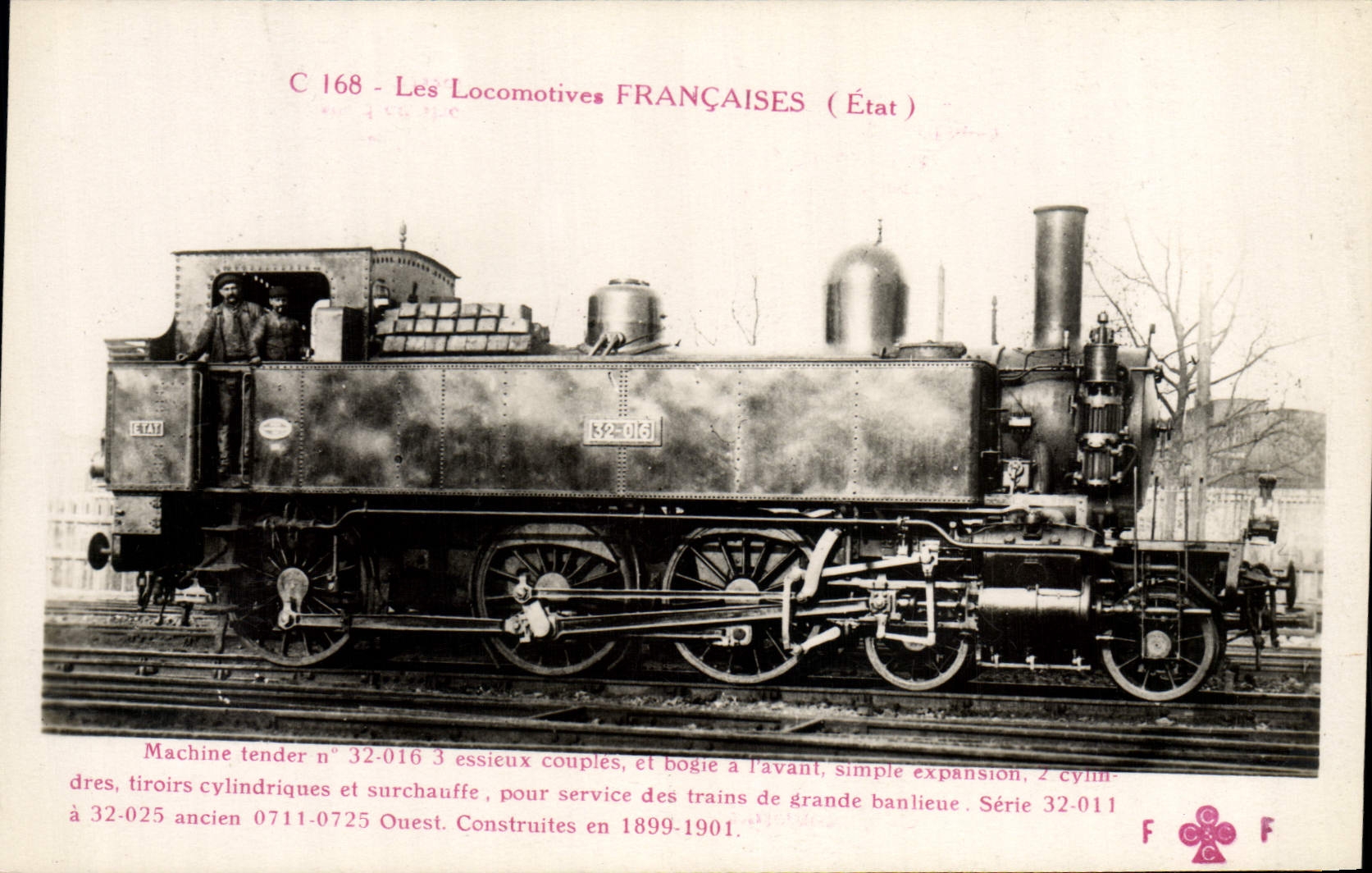 CPA Train Locomotive Machine Tender 32 016