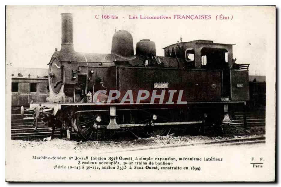 CPA Train Locomotive Machine Tender 30 148