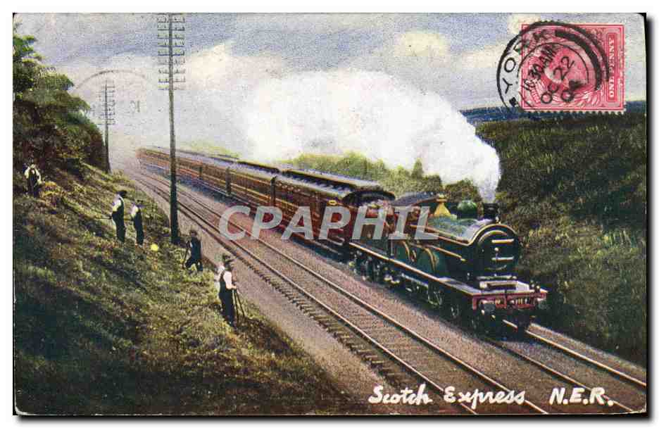 CPA Train Locomotive Scotch Express