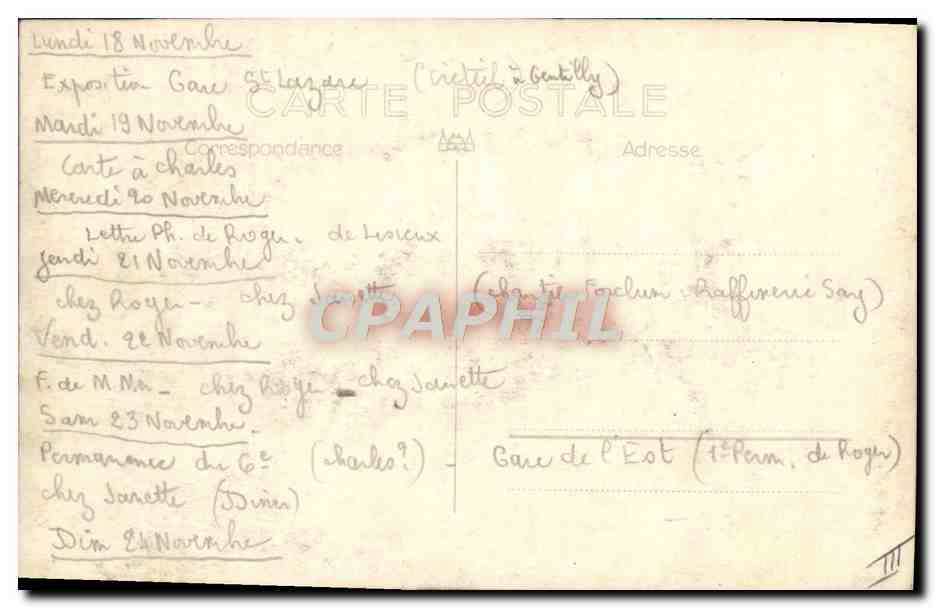 CCARTE PHOTO Train Locomotive Banlieue parisienne — Rückseite