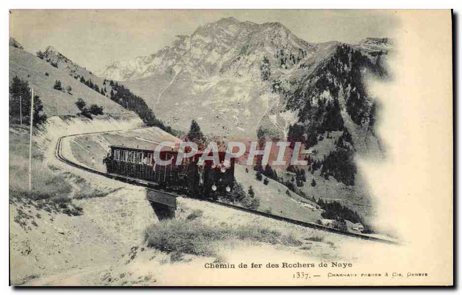 CPA Train Locomotive Chemin de fer des rochers de Naye