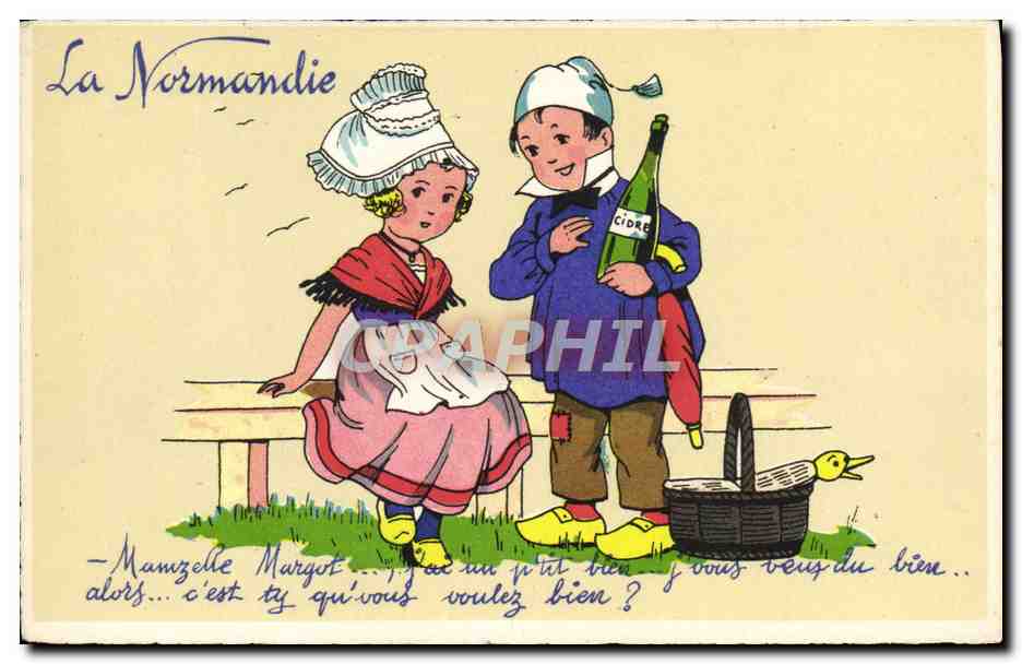 CPA Alcool Enfants Normandie