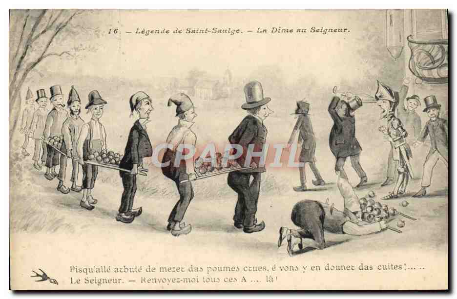CPA Alcool legende de St Saulge La dime au Seigneur 