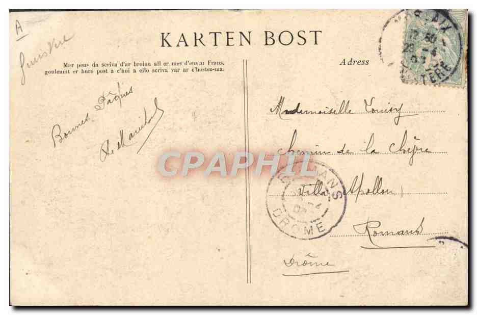 CPA Alcool le cidre de Fouesnant Ses gaietes Scene de noce bretonne  — Verso
