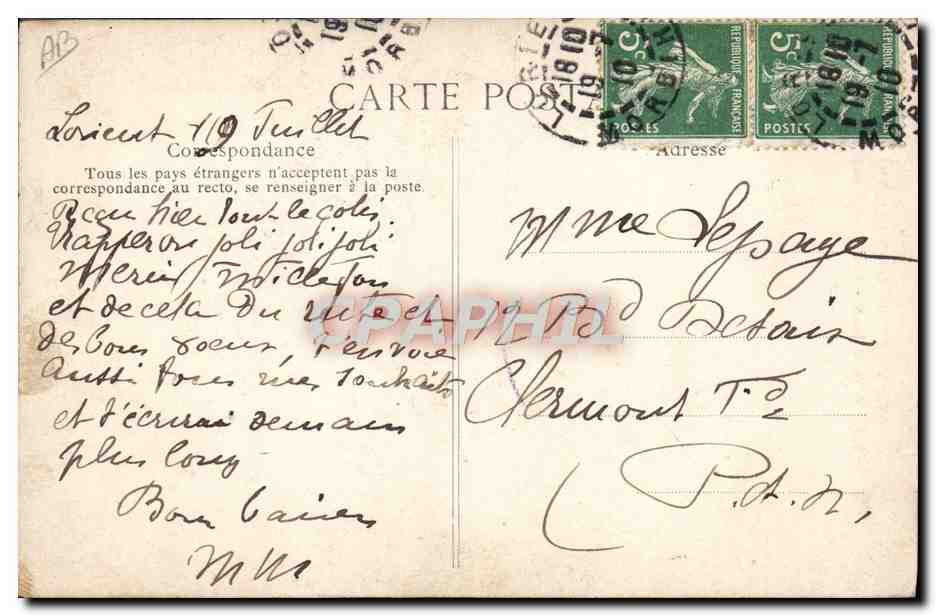 CPA Alcool a votre sante Bretagne  — Verso