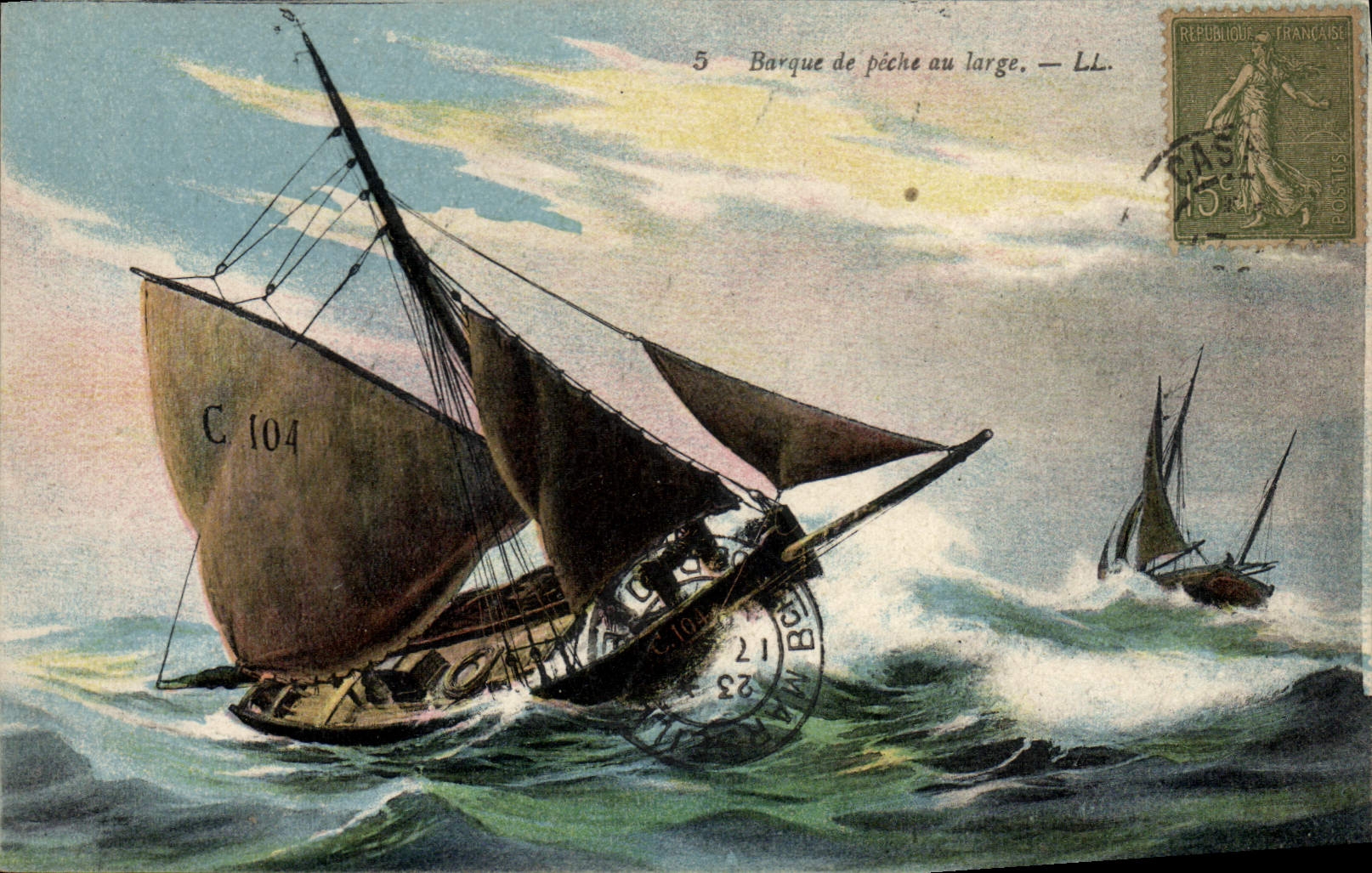 Barque de pêche au large — LL. — Éditeur LL, n°5
