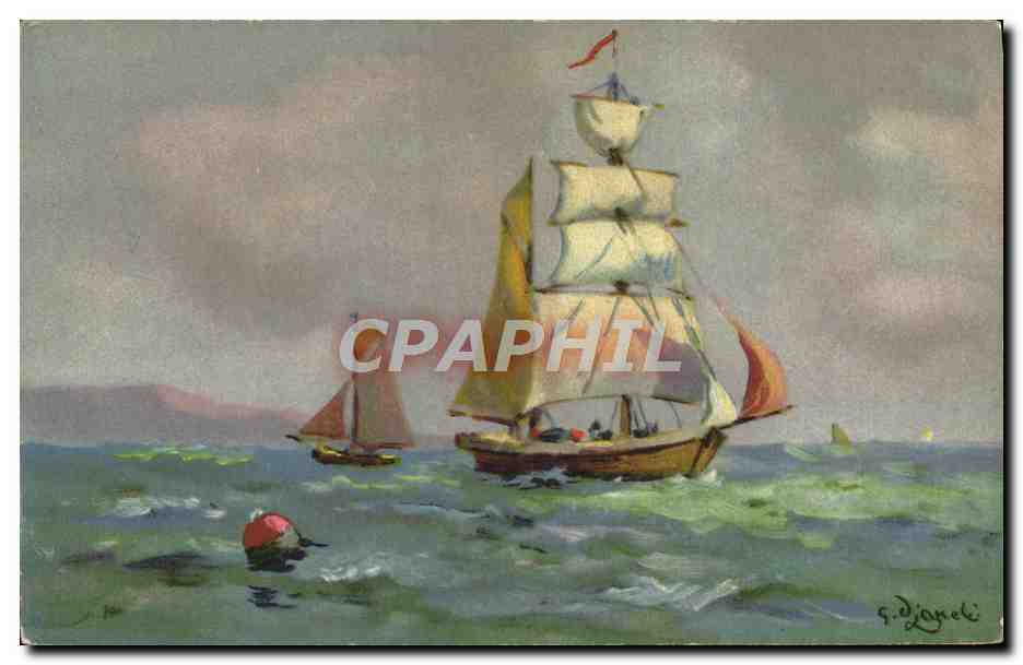 Navire à voile — mer agitée — G. Djangeli