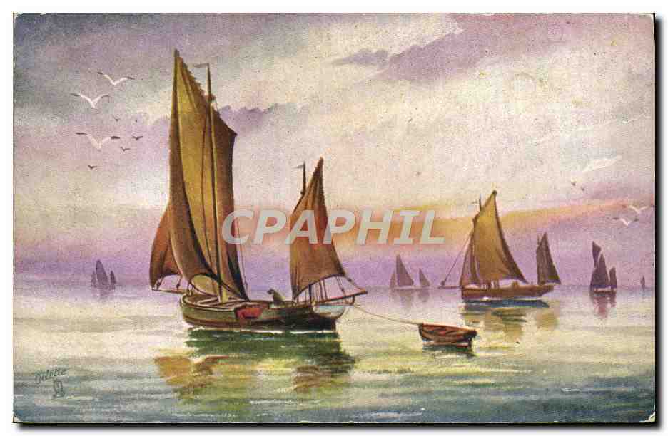 Scène maritime avec voiliers — Tuck & Sons, série II n° 8318
