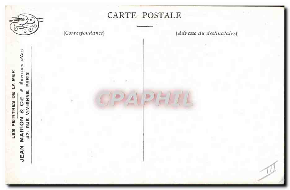 CPA Bateau Voilier Mouette Jean Marion — Verso