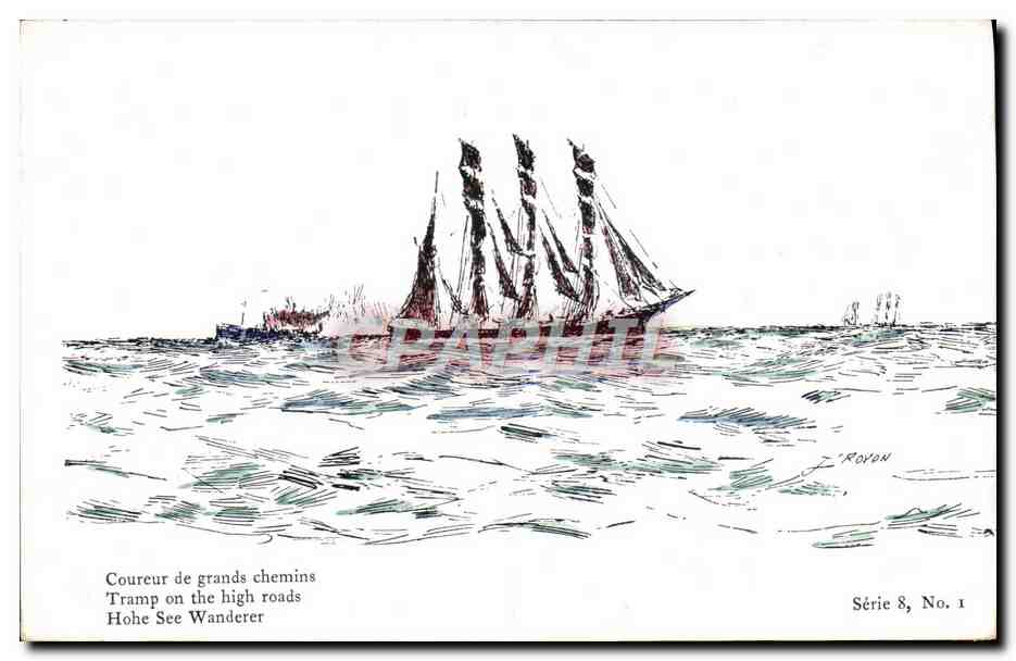 Bateau à voile — Coureur de grands chemins — Royon, Série 8, No. 1