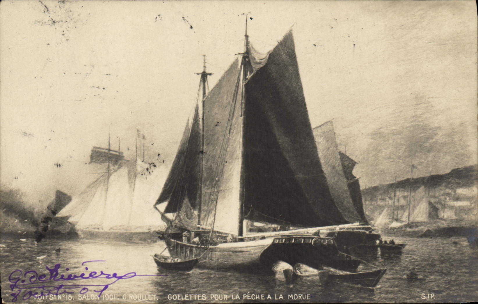 Goelettes pour la pêche à la morue — Salon 1901 — G. Rouullet, S.I.P.