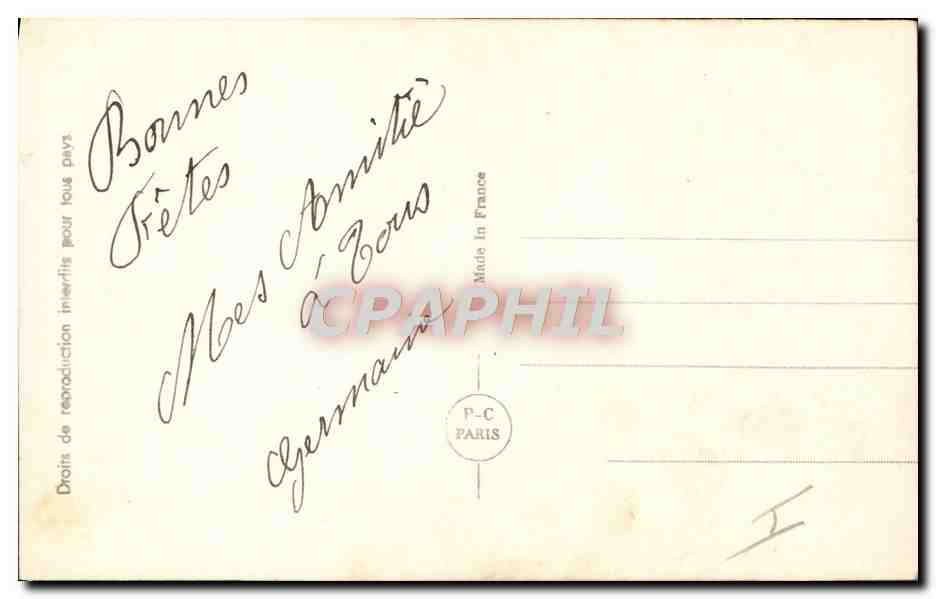 Yo Querría... — Poema de amor — Tarjeta postal antigua P-C París n°2632 — Reverso