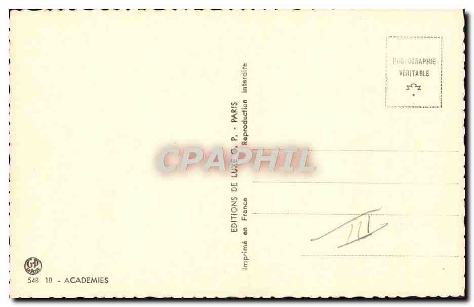 Mujer desnuda sosteniendo un marco — Ediciones de Lujo G.P. — n° 548 10 — Reverso