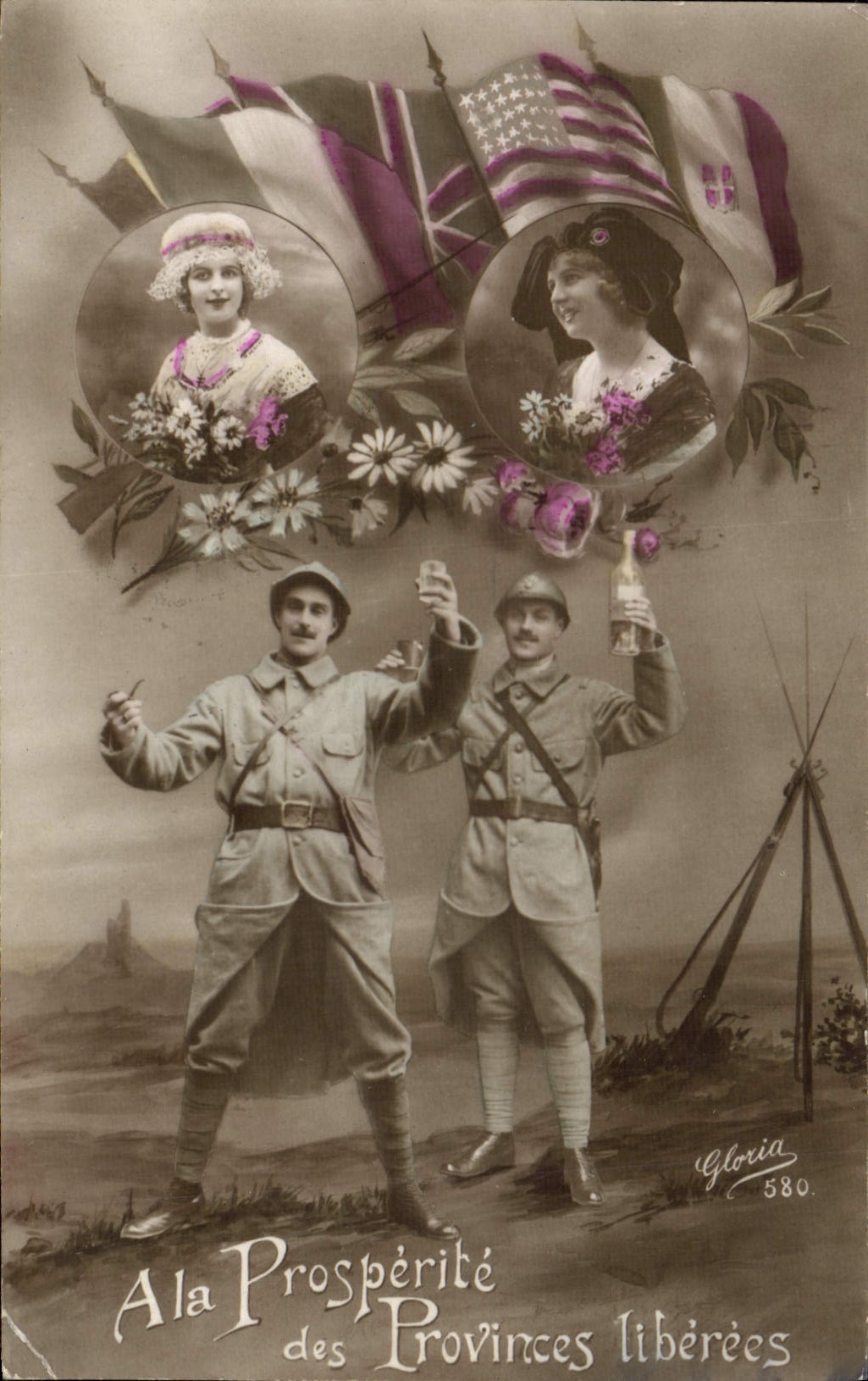 CPA Militaria A la prosperite des Provinces liberess Alsace Lorraine
