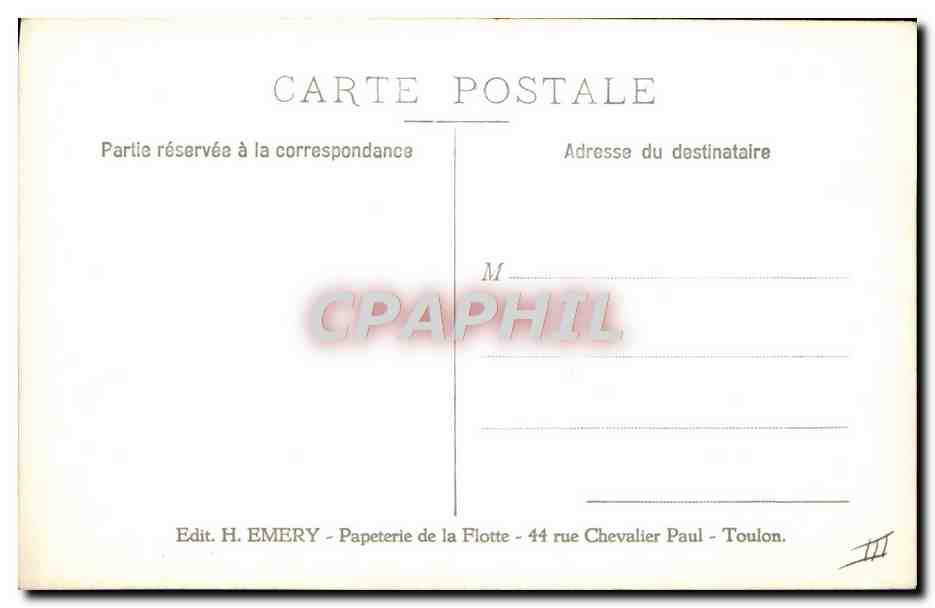 CARTE PHOTO Bateau Guerre  — Verso