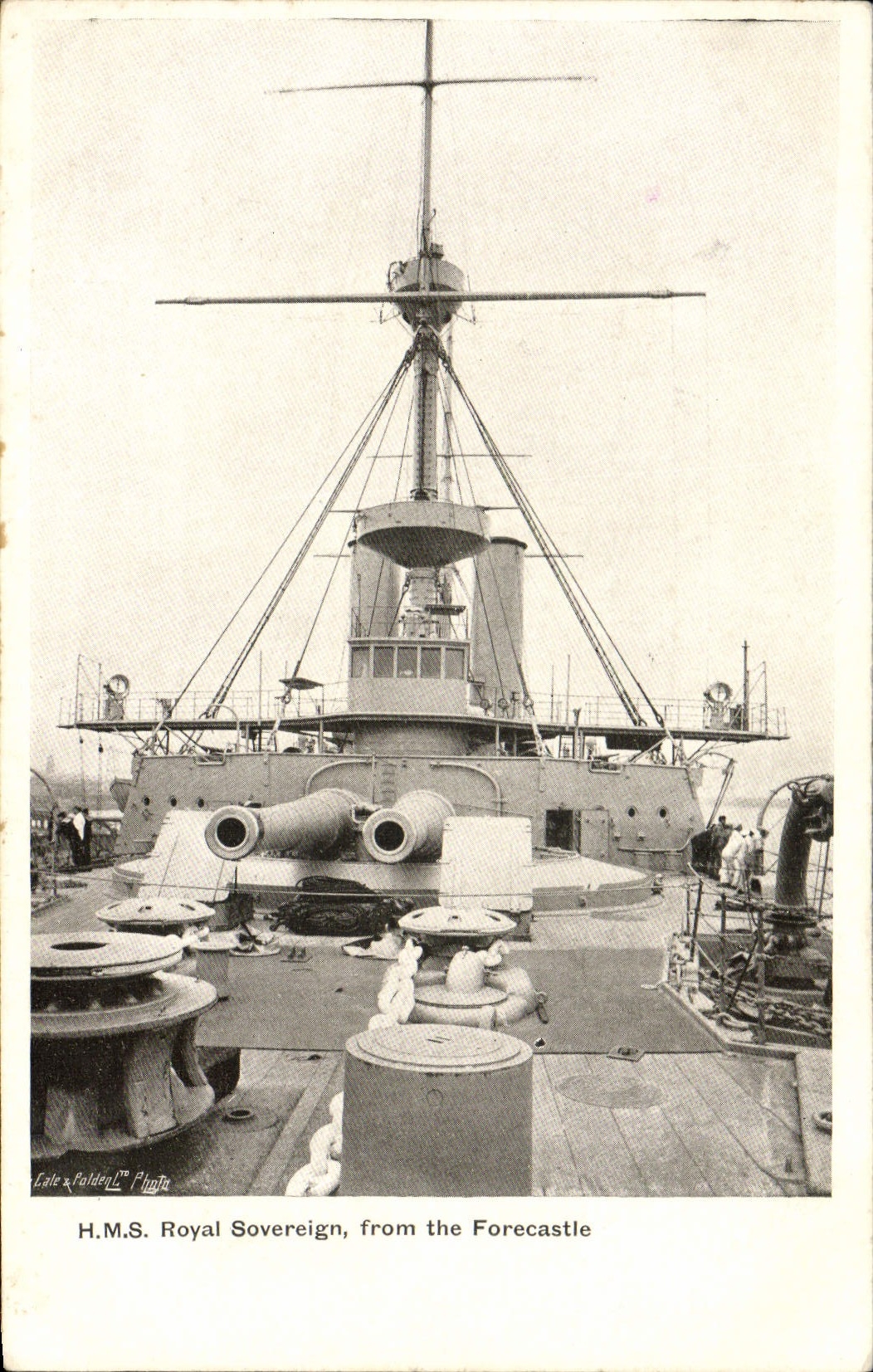CPA Bateau Guerre HMS Royal Sovereign from the Forecastle 