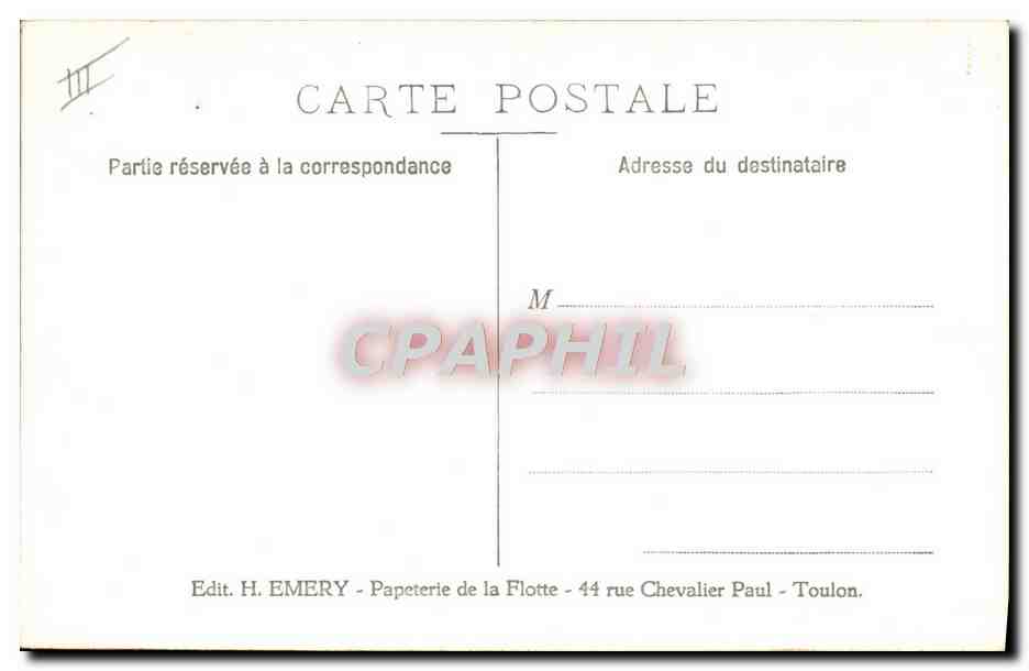 CPA Bateau Guerre  — Verso