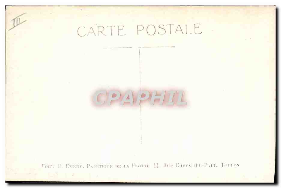 CPA Bateau Guerre Toulon sa rade — Verso