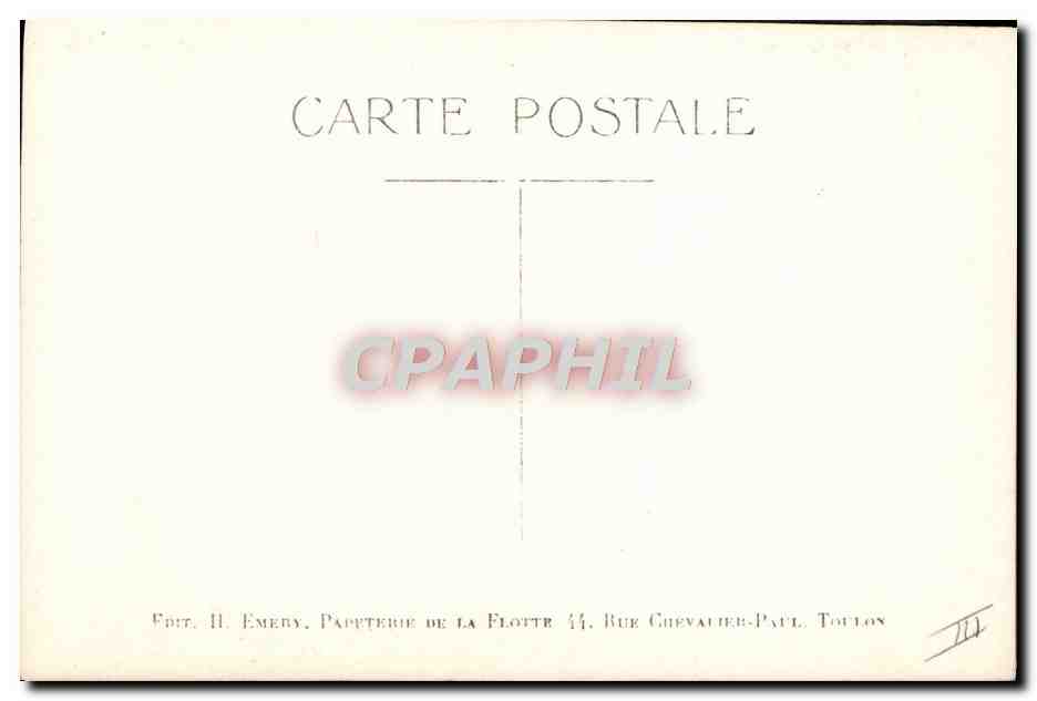 CPA Bateau Guerre Toulon La passe et le petit rang — Verso