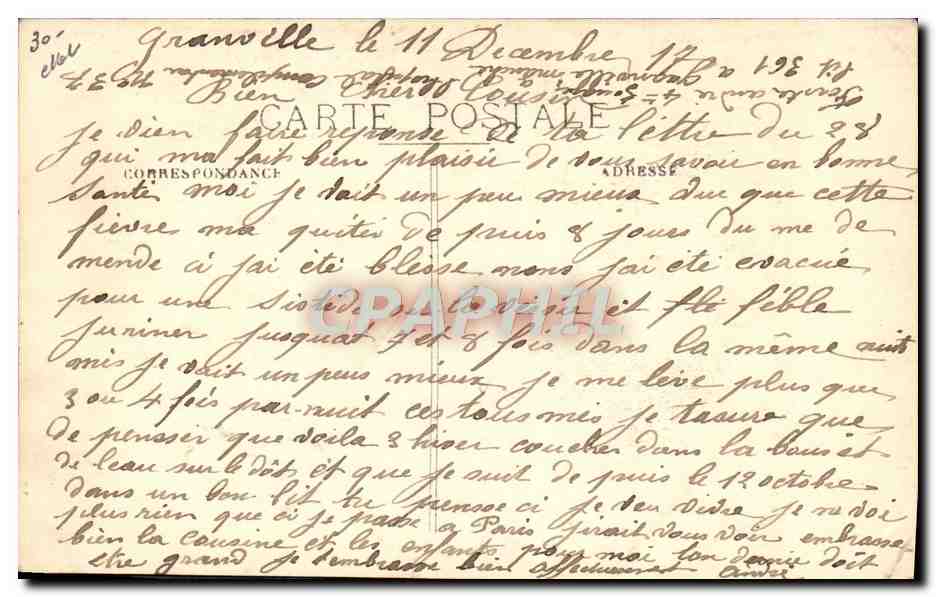 CPA Bateau Guerre Granville Torpilleur dans le grand bassin — Verso