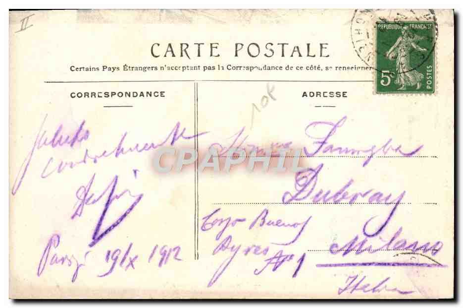 CPA Theatre du gymnase Paris  — Verso