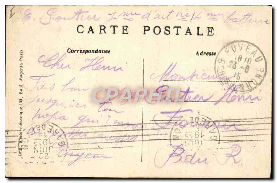 CPA Theatre francais Paris  — Verso