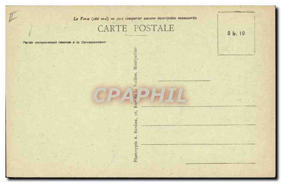 CPA Porte du Theatre Tezenas — Verso