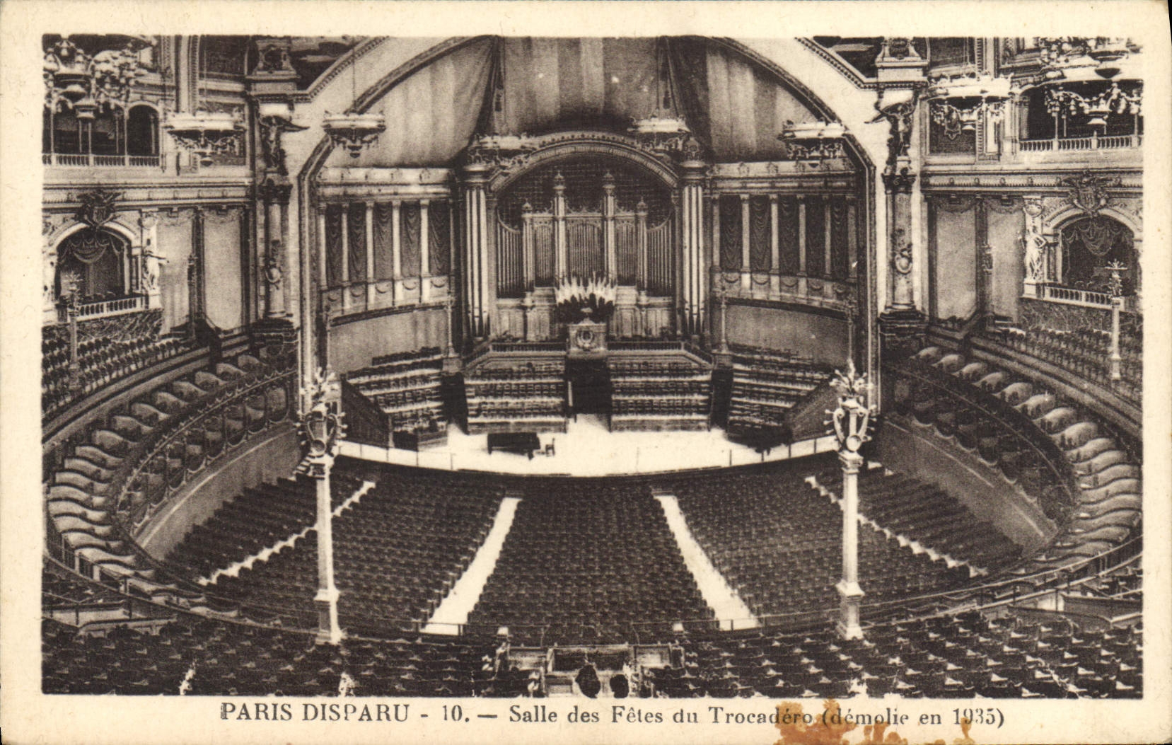 CPA Paris disparu Salle des fetes du Trocdero Theatre Orgue