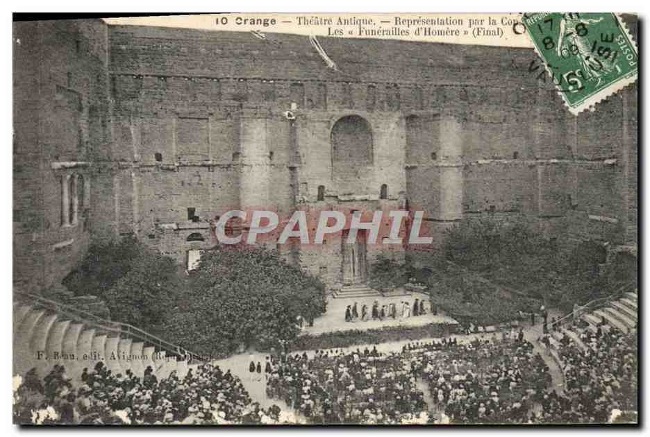 CPA Theatre antique Representation Les funerailles d'Homere Orange