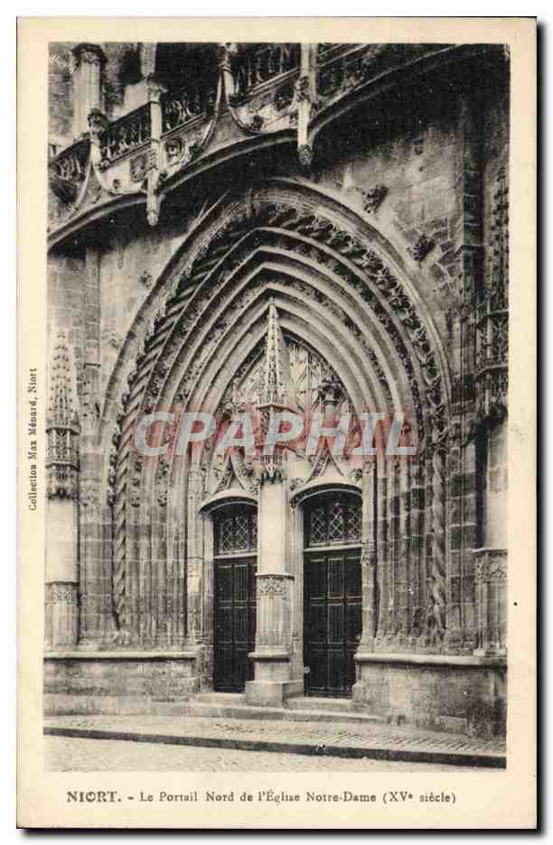 Niort - Le Portail Nord de l'Église Notre-Dame (XVe siècle) — Collection Max Ménard, Niort