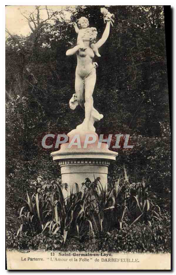 Saint-Germain-en-Laye — Le Parterre, statue "L'Amour et la Folie" — Darbefeulle, n°13