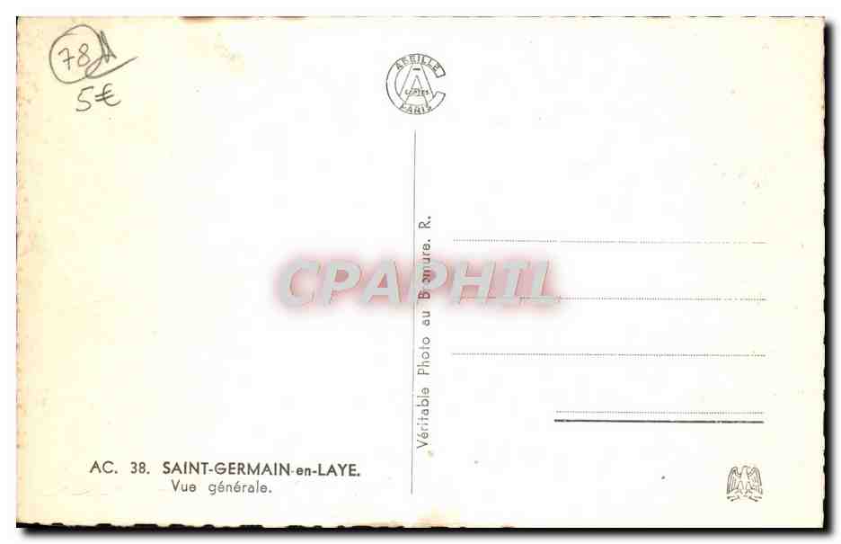 Saint-Germain-en-Laye — Allgemeiner Blick — AC. 38 — Authentische Fotografie von R. Paris — Rückseite