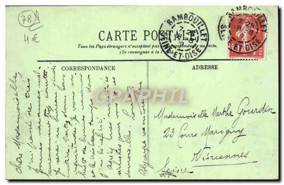 CPA Rambouillet Le Chateau La tour Francois 1er — Verso