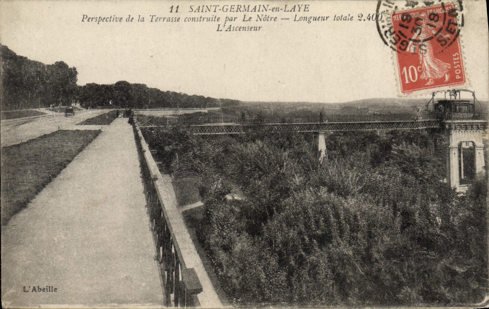 Saint-Germain-en-Laye — Perspective de la Terrasse construite par Le Nôtre — L'Ascenseur — L'Abeille