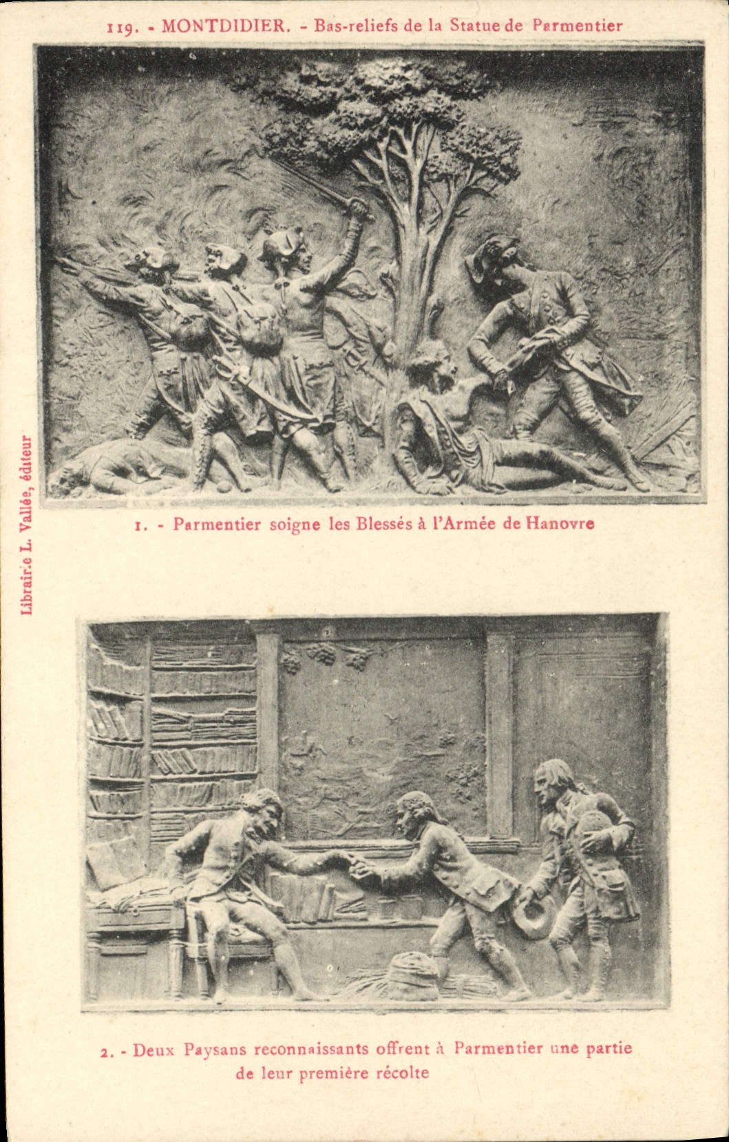 Montdidier - Bas-reliefs de la Statue de Parmentier — Librairie L. Vallée, éditeur, n°119