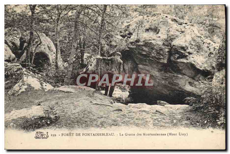 Woud van Fontainebleau — De Grot van de Montussiennes (Mont Ussy) — Uitgever onbekend, n° 299