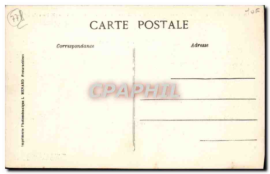 Fontainebleau - Place d'Armes - Pavillon Henri IV, habité par les Officiers-Élèves de l'École Militaire d'Artillerie — Verso