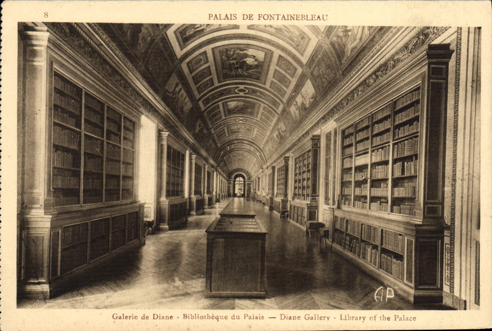 Palacio de Fontainebleau — Galería de Diana — Biblioteca del Palacio — Galería de Diana — Biblioteca del Palacio