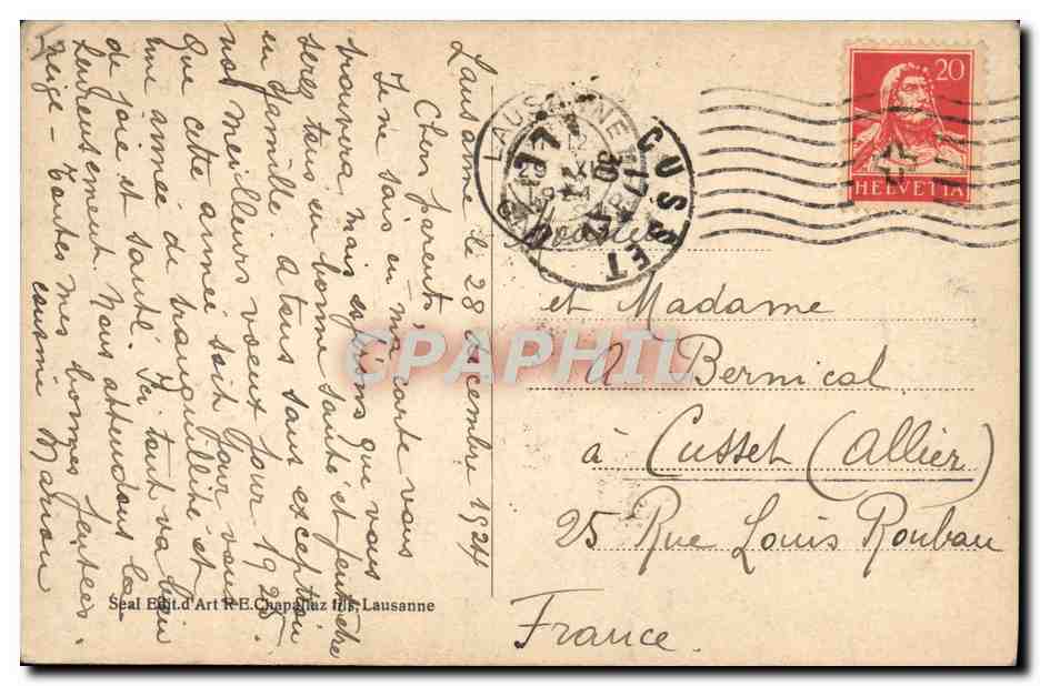 CPA Lausanne Temple de St Francois protestant  — Verso