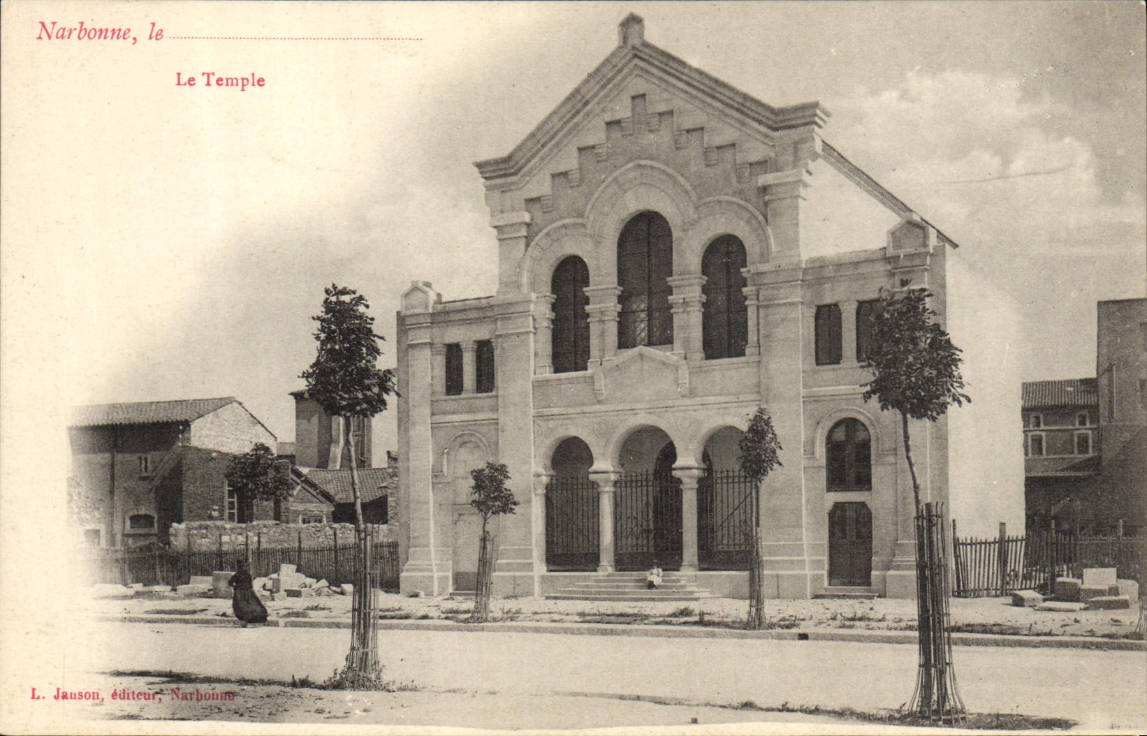 Narbonne, le Temple — éditeur L. Jausson, Narbonne - Recto