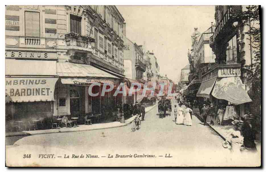 Vichy — La Rue de Nîmes — La Brasserie Gambrinus — LL. n°348