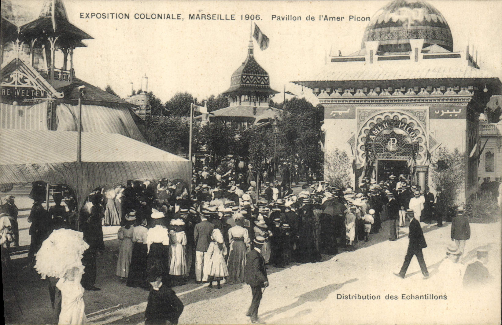 Exposition Coloniale, Marseille 1906 — Pavillon de l'Amer Picon — Photo-steliers Baudouin-Vincent, Marseille