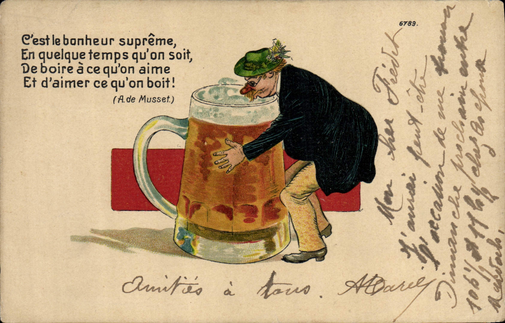 CPA Biere Brasserie Homme