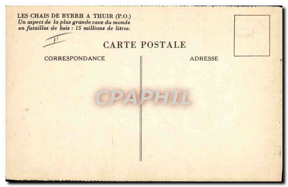 CPA Biere Brasserie Les chais de Byrrh a Thuir  — Rückseite