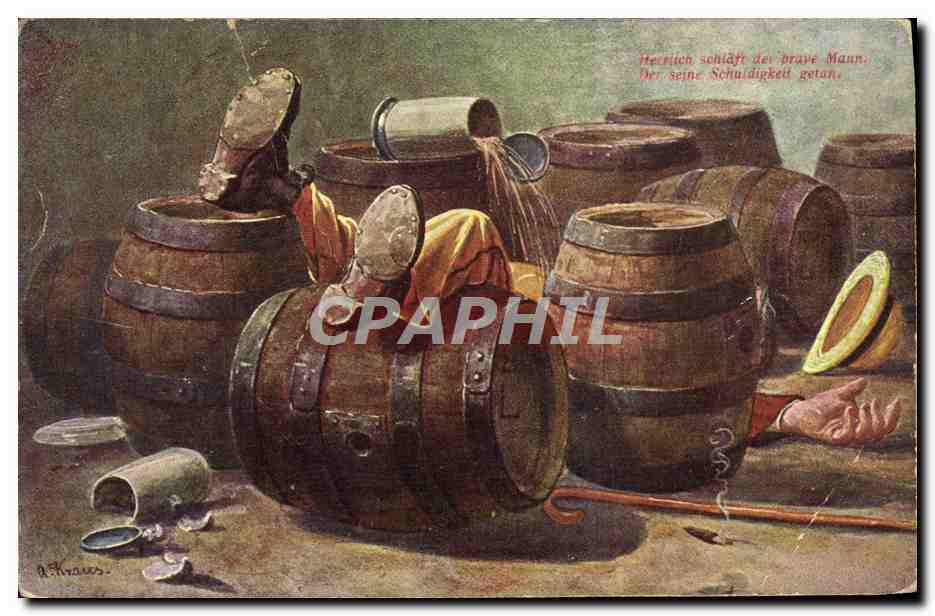 CPA Biere Brasserie Homme