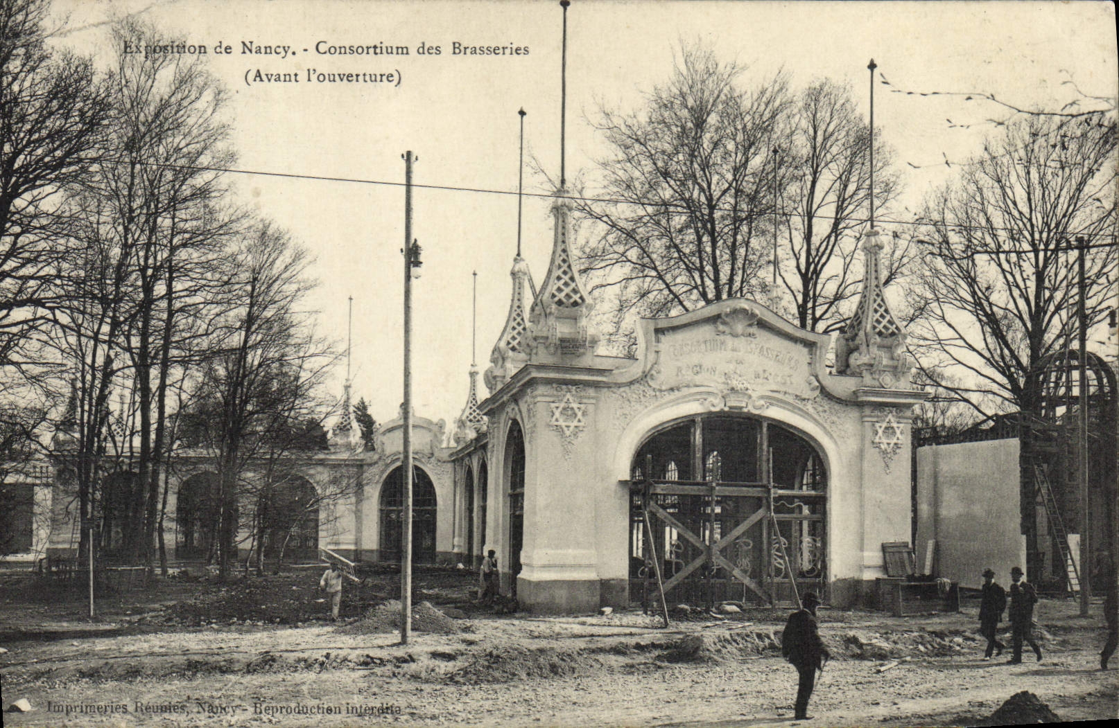 Exposition de Nancy - Consortium des Brasseries (Avant l'ouverture) — Imprimeries Réunies, Nancy — Reproduction interdite