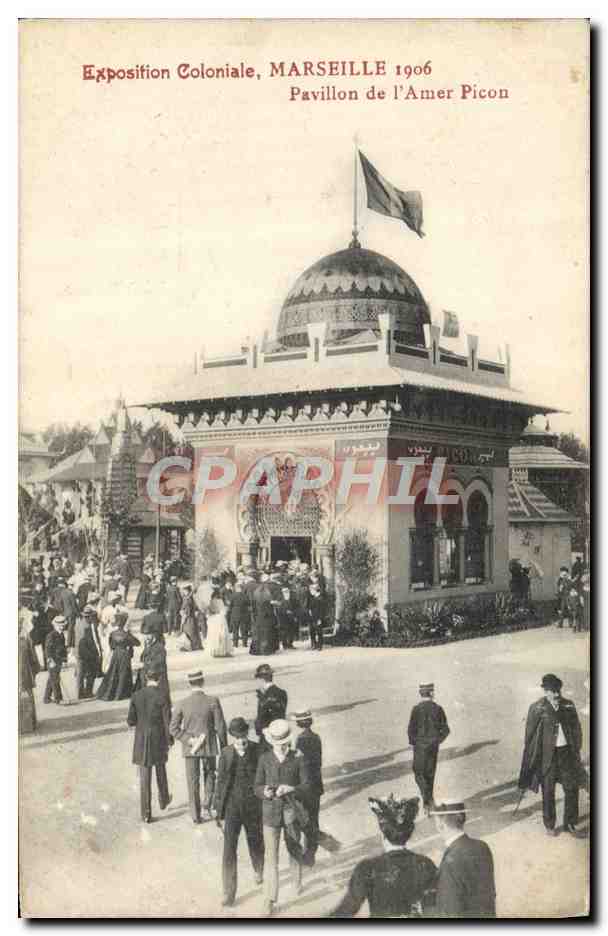 CPA Biere Brasserie Exposition coloniale Marseille Pavillon de l'Amer Picon