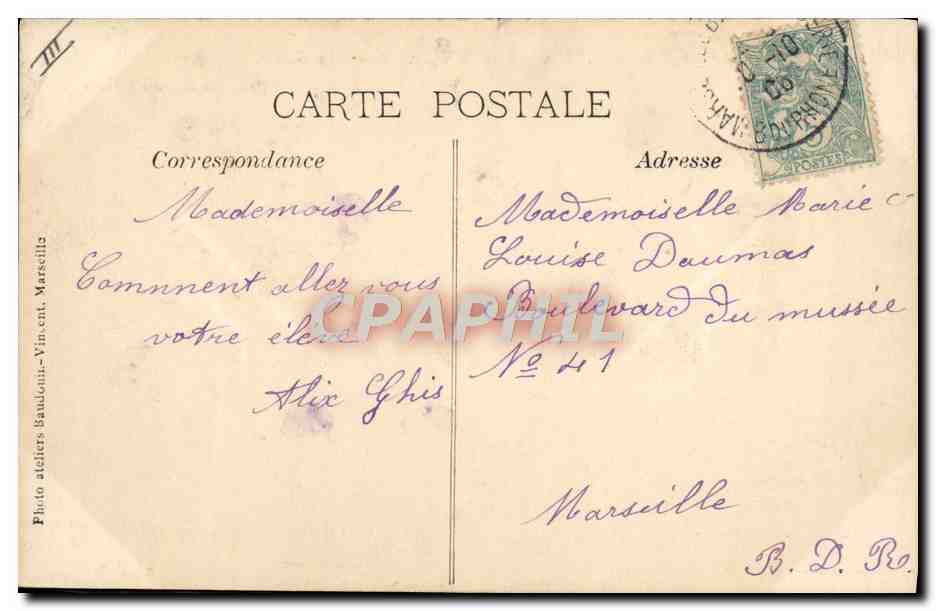 Exposition Coloniale, MARSEILLE 1906 — Pavillon de l'Amer Picon près du Grand Palais — Reverso